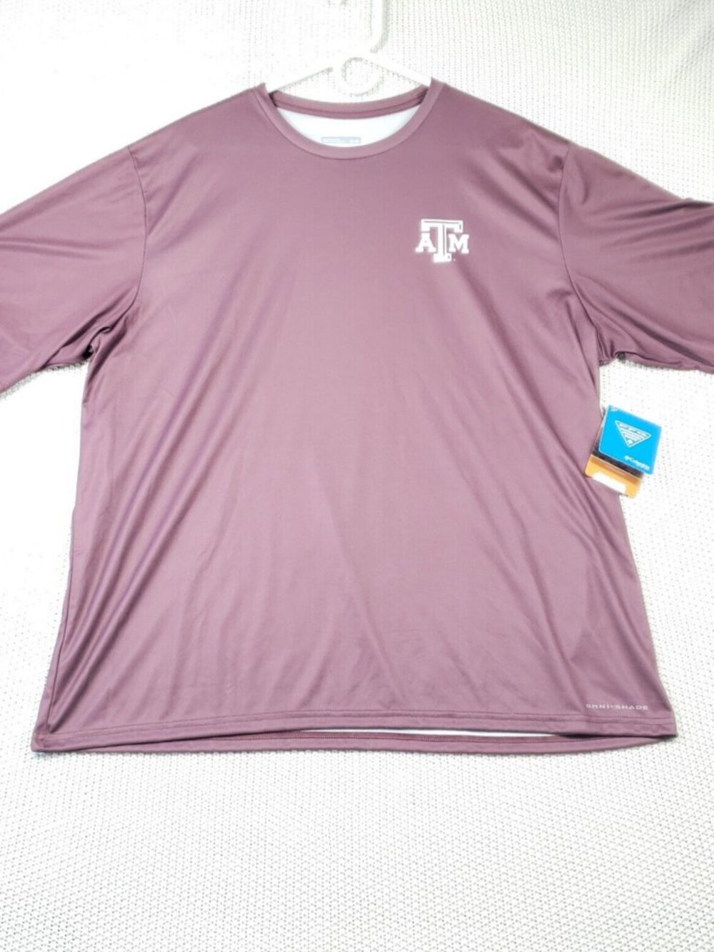 Texas A&M Aggies Columbia PFG Performance Mens XL Maroon Wicking Stretch. NWT.